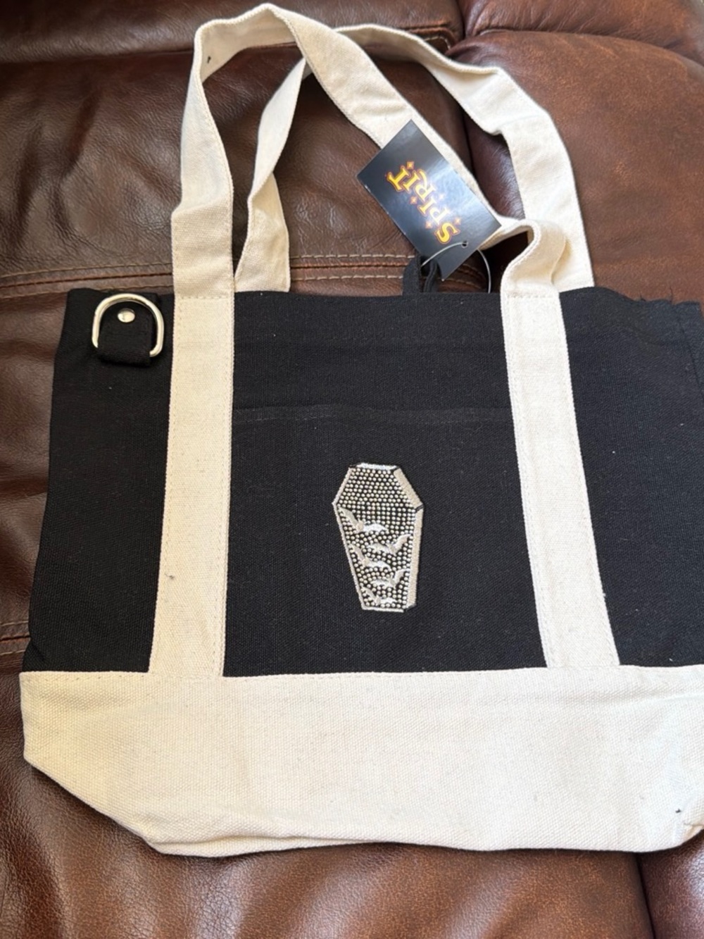 Spirit Halloween bling coffin mini tote
